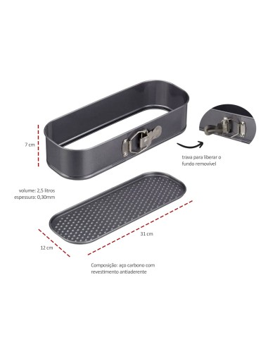 Forma de Pao Cuca Assadeira Antiaderente Fundo...