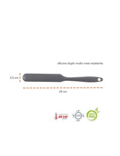 Espatula de Confeiteiro Reta Silicone Preto Pequeno 24cm 2
