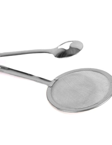 Escumadeira com Pegador Frituras Aço Inox 30cm