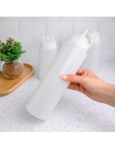 Bisnaga Transparente Tubo Fino Molho Plastico Medidor 720ml 2
