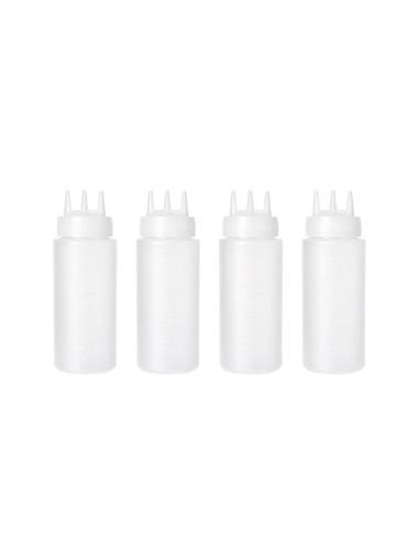 Bisnaga Transparente Tubo Molho 3 Bicos Medidor...