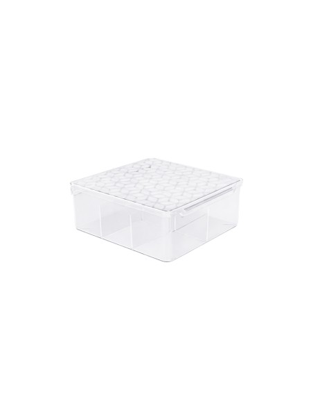 Caixa Organizadora Multiuso 5 Divisorias Tampa Transparente