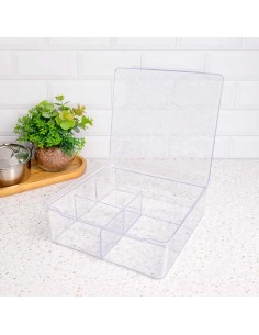 Caixa Organizadora Multiuso 5 Divisorias Tampa Transparente 2