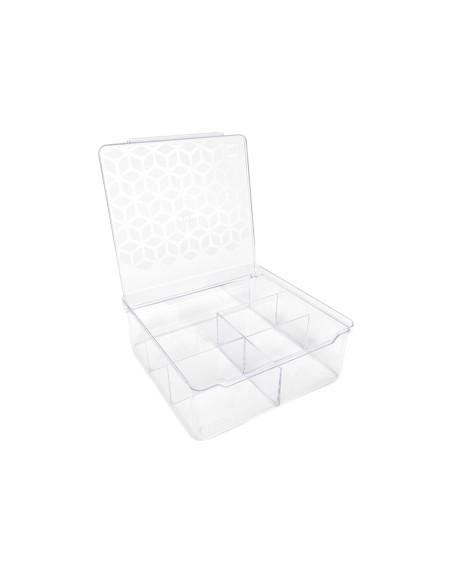 Caixa Organizadora Multiuso 5 Divisorias Tampa Transparente