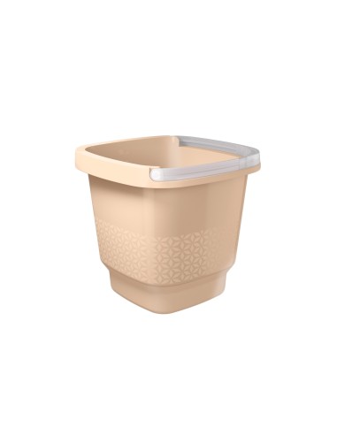 Balde de Plastico 12L Alça Medidor Bege Limpeza...
