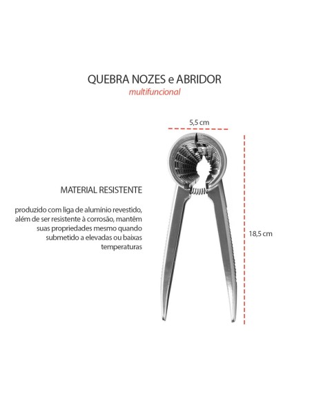 Abridor Espumante Champagne e Quebra Nozes Castanhas