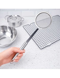 Escumadeira Peneira Escorredor de Fritura Coador Aço Inox 2