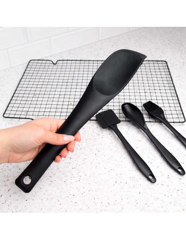 Espatula Chanfrada Raspadora Silicone Preto...