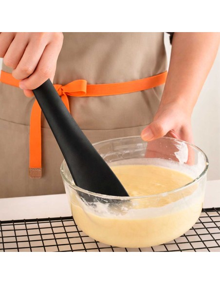 Espatula Chanfrada Raspadora Silicone Preto Confeitaria 28cm