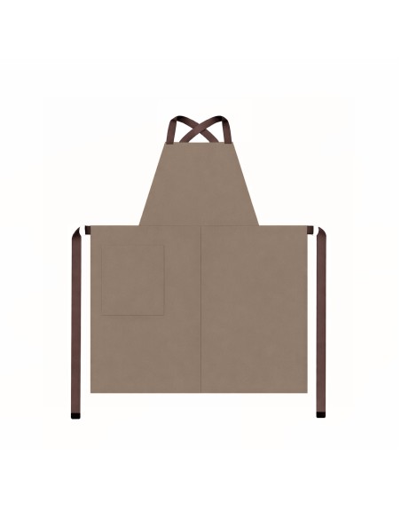 Avental Bipartido Marrom Fenda Alça Cruzada Cafeteria Bar