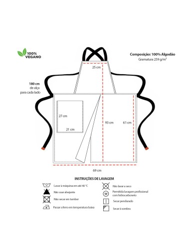 Avental Bipartido Verde Oliva Fenda Marrom...
