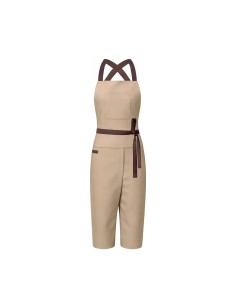 Avental Ceramica Macacao Bege Fenda Alça Cruzada Oleiro