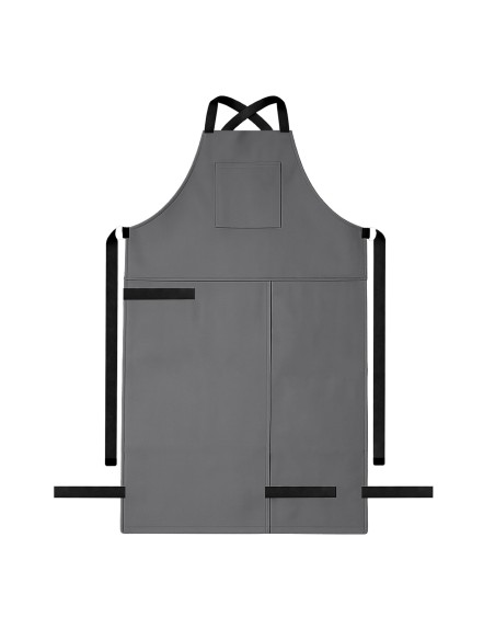 Avental Ceramica Macacao Cinza Fenda Alça Cruzada Oleiro