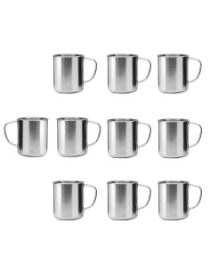 Caneca Xicara Aço Inox 250ml Bar Restaurante Acampar 10un