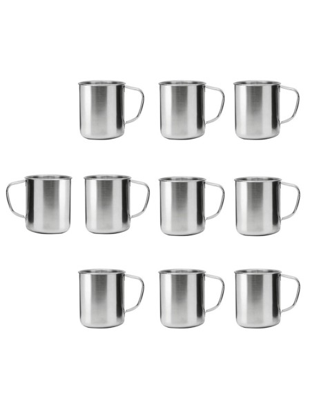 Caneca Xicara Aço Inox 250ml Bar Restaurante Acampar 10un