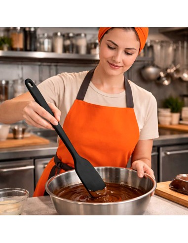Espatula Grande Preto Silicone Cabo Longo 45cm...