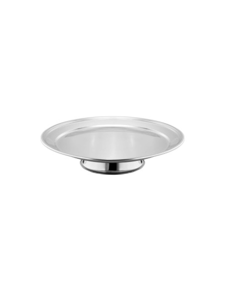 Prato de Bolo com Base Inox Boleira Fruteira Servir 31cm