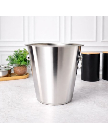 Balde de Gelo Garrafas Alça Inox Grande 4,5L Bar Restaurante