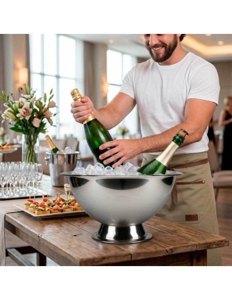 Champanheira Balde de Gelo Garrafas Inox 7,5L Buffet Eventos