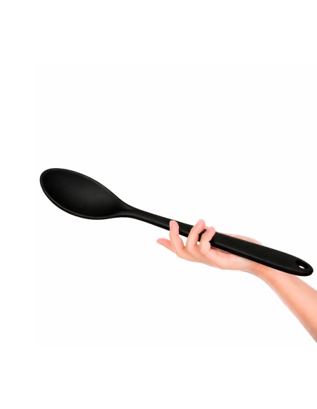 Colher Grande Preto Silicone Cabo Longo 45cm Profissional