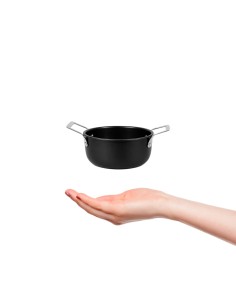 Caçarola Mini Alça Inox Preto Couvert Servir Entrada 10cm