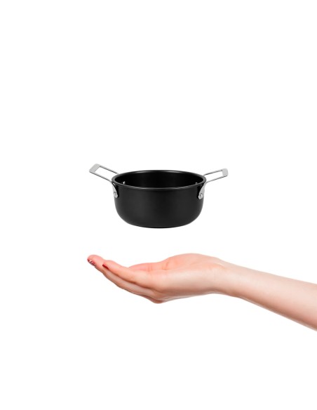 Caçarola Mini Alça Inox Preto Couvert Servir Entrada 10cm