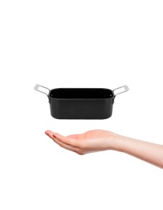 Travessa Mini Alça Inox Couvert Preto Servir Entradas...