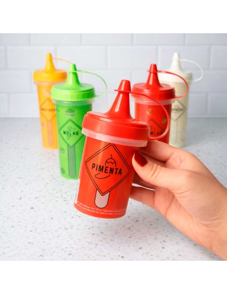 Bisnaga Pote Pimenta Mini Bico Dosador Plastico Molhos 140ml