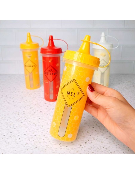 Bisnaga Pote Mel Tubo Bico Dosador Plastico Molhos 250ml