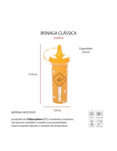 Bisnaga Pote Mel Tubo Bico Dosador Plastico...