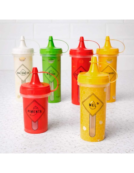 Bisnaga Pote Mel Tubo Bico Dosador Plastico Molhos 250ml