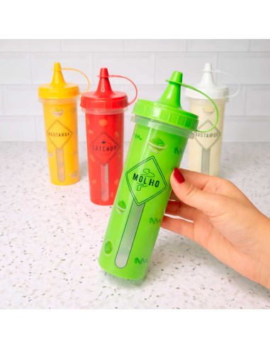 Bisnaga Molhos Tubo Bico Dosador Plastico 250ml...