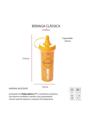 Bisnaga Mostarda Bico Dosador Plastico Molho...
