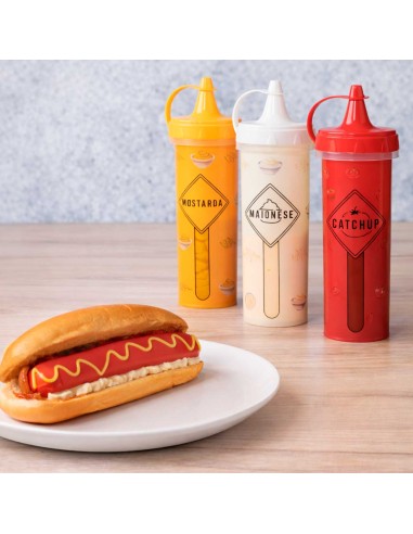 Bisnaga Mostarda Bico Dosador Plastico Molho...