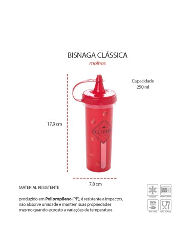 Bisnaga Ketchup Bico Dosador Plastico Molho...