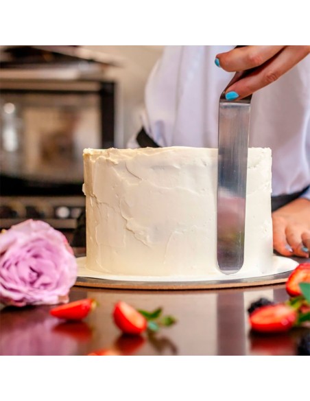 Espatula para Bolo Confeitaria Inox Curva Reta Longa 37cm