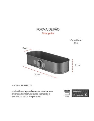 Forma de Pao Cuca Assadeira Antiaderente Fundo...