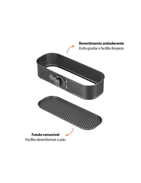 Forma de Pao Cuca Assadeira Antiaderente Fundo Removivel