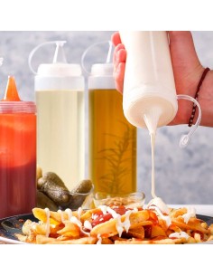 Bisnaga Transparente 380ml Tubo Bico Fino Molho Plastico 4un 2