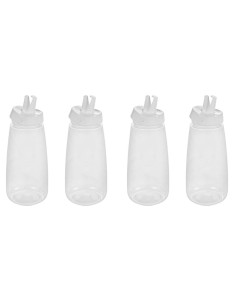 Bisnaga Transparente 520ml Tubo Bico Fino Molho Plastico 4un