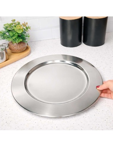 Sousplat Redondo Inox 32cm Mesa Posta Buffet...