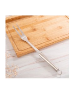 Garfo Cabo Longo Churrasco Inox Profissional 43cm 2