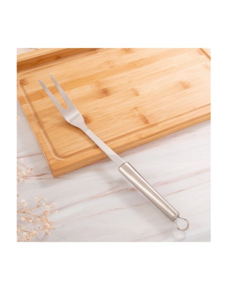 Garfo Cabo Longo Churrasco Inox Profissional 43cm