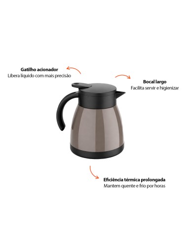 Garrafa Termica Bule Aço Inox Cafe Cha Agua 500ml