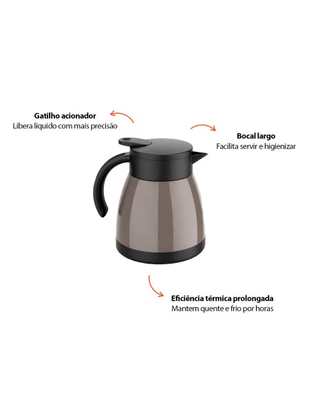 Garrafa Termica Bule Aço Inox Cafe Cha Agua 500ml