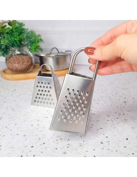 Ralador de Queijo Mini Inox Pequeno 3 Faces Raspas de Limao