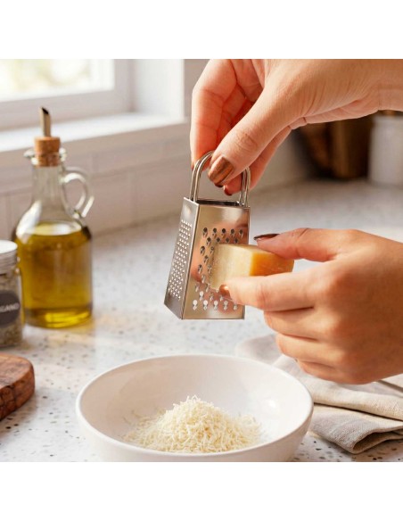 Ralador de Queijo Mini Inox Pequeno 3 Faces Raspas de Limao
