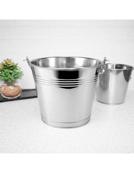 Balde de Gelo Garrafas Aço Inox Grande 6L Restaurante Bar