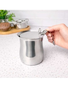 Leiteira Chaleira Bule Tampa Aço Inox Bar Cafeteria 300ml 2