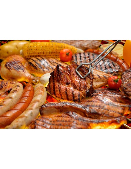 Pegador Alimentos Pinça Churrasco Carne Culinaria Inox 30cm